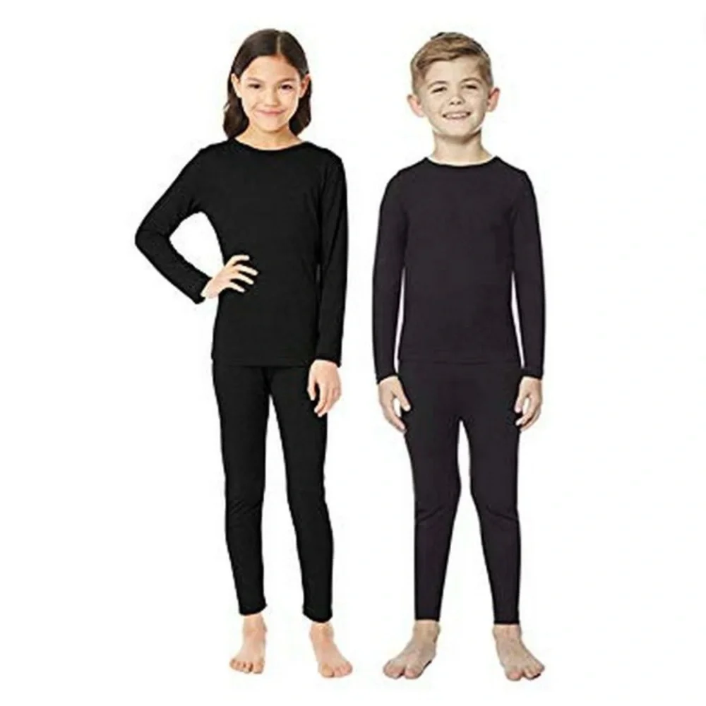 Kids 32 Degrees Heat LS Crew Neck Top & Legging Pant Base Layer Set XL Black